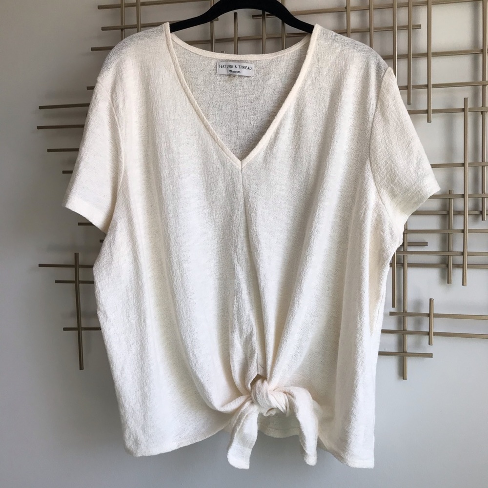 Madewell Plus size 2X Tie Front Blouse, Ivory